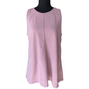 Athleta Pink Open Back Dotted Perforated Athletic Tank Top Women's Size Medium